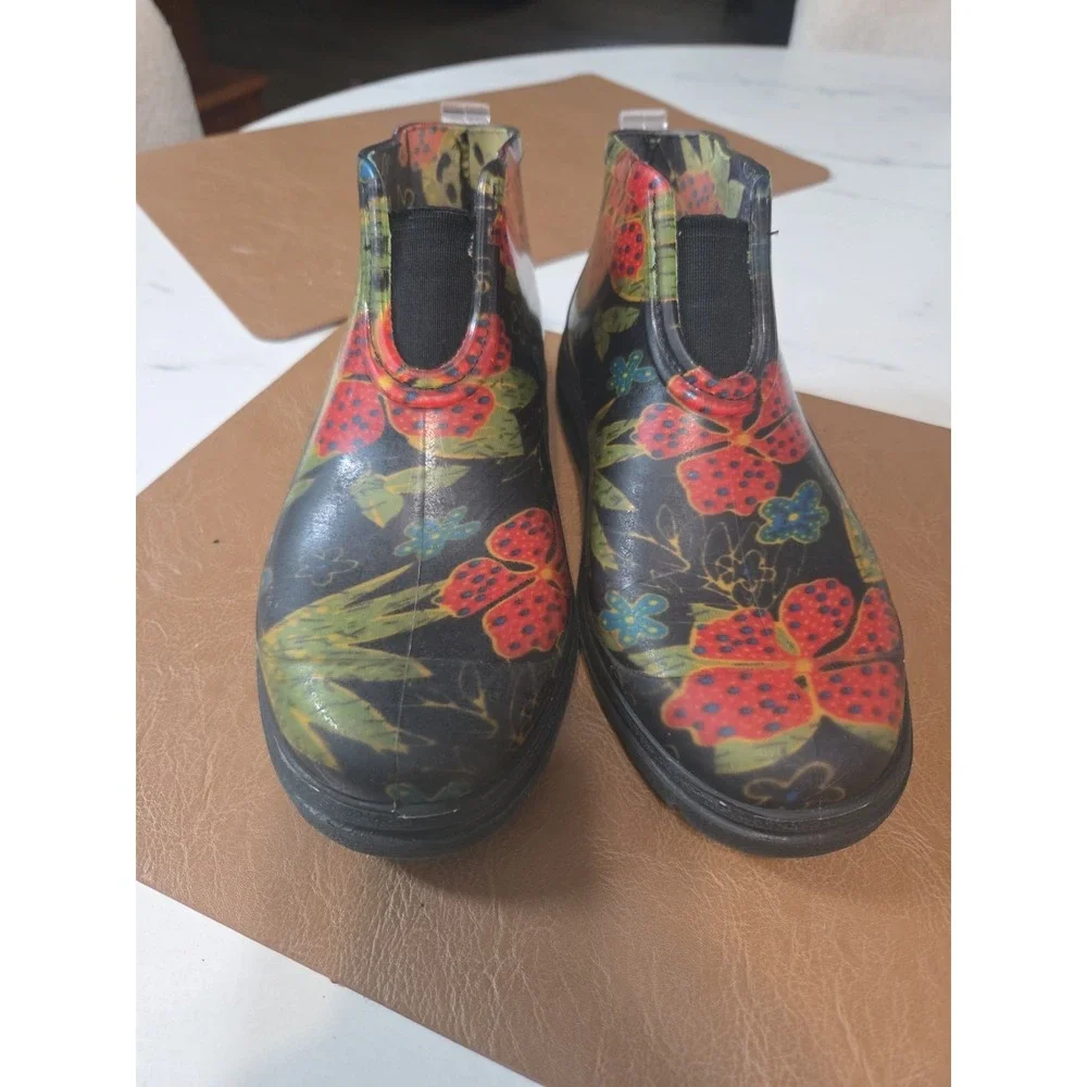 Sloggers Women's Waterproof Rain And Garden Boots Sz7 Midsummer Black